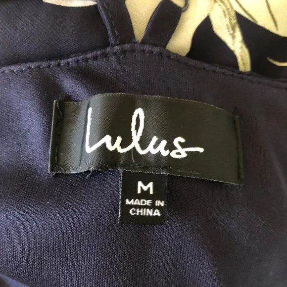 Lulus All Mine Navy Blue Floral Print High-Low Wrap Dress size M bridesmaid - Picture 6 of 13